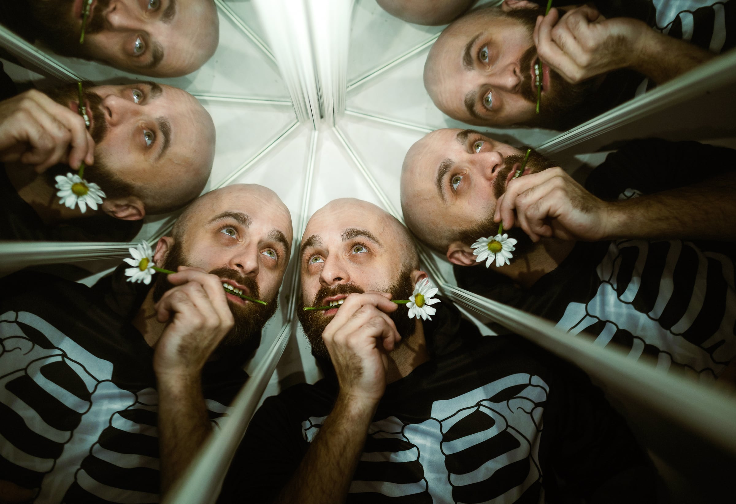 Joshua T. Hester in a mirrored portrait